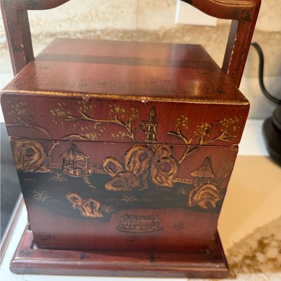 Asian Vintage All Wood Decorative Box